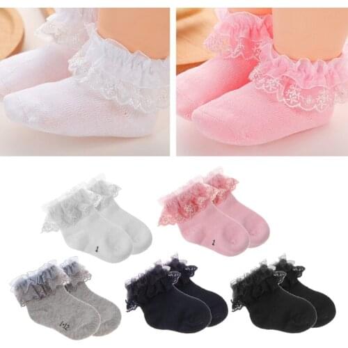 Cute Newborn Baby Cotton Socks Lace Ripple Socks for Princess Girls Infant Babe Children Socks