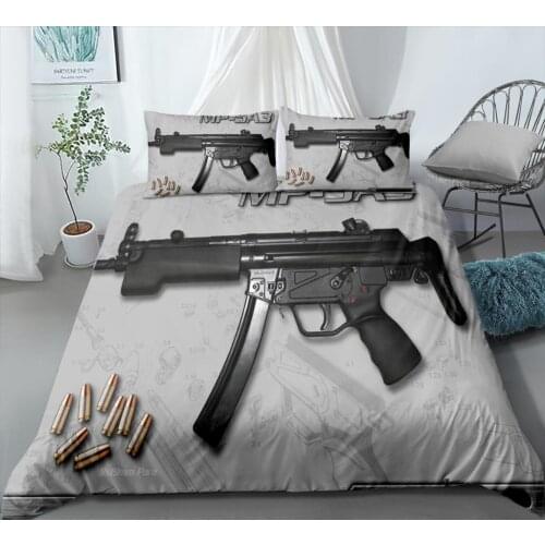 Fashion Machine Gun Printed Down Quilt Cover 3D Boy Bedroom Decoration Bedding Set Double Bed Double Bed Child Quilt Cover
