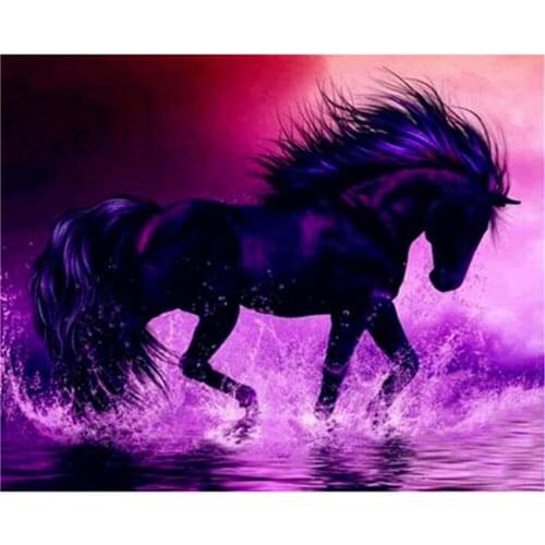 Animal Horse DIY Embroidery Cross Stitch 11CT Kits Craft Needlework Set Printed Canvas Cotton Thread Home Decoration Design