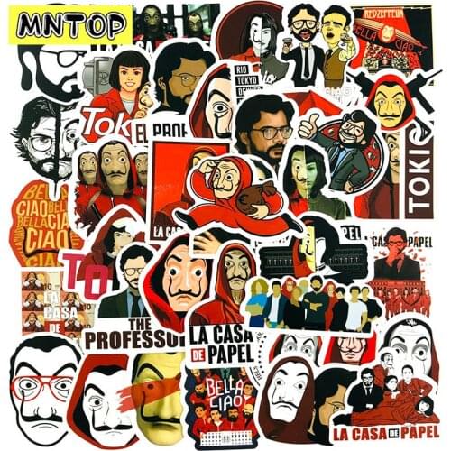 10/30/50pcs/lot TV Series La Casa De Papel(Money Heist) Stickers For Phone Skateboard Kids Sticker Toy Laptop Luggage Motorcycle
