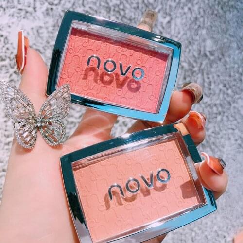 NOVO Sweet Monochromatic Blush Delicate and Silky Texture Matte Fine Shimmering Nude Makeup Natural Rouge Blush Face Makeup