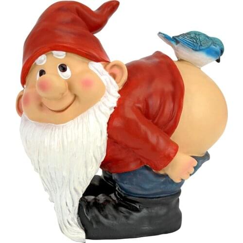 Naughty Bare Buttocks Garden Gnome Statue Patio Home Ornaments Polyresin Full Color Yard Lawn Decorations Christmas Xmas Gift