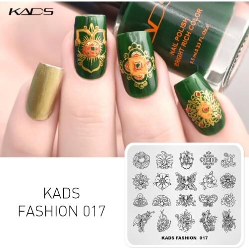 KADS New Arrival Nail Plates Fashion 017 Nail Manicure Stamping Plates For DIY Nail Art Print Stencil