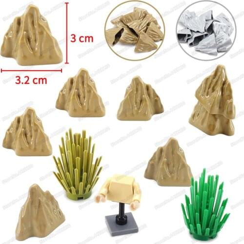 Field Mountain Building Block Accessories Assembling Moc City View Military Army Figures Combat WW2 Model Scenes Child Gift Toys