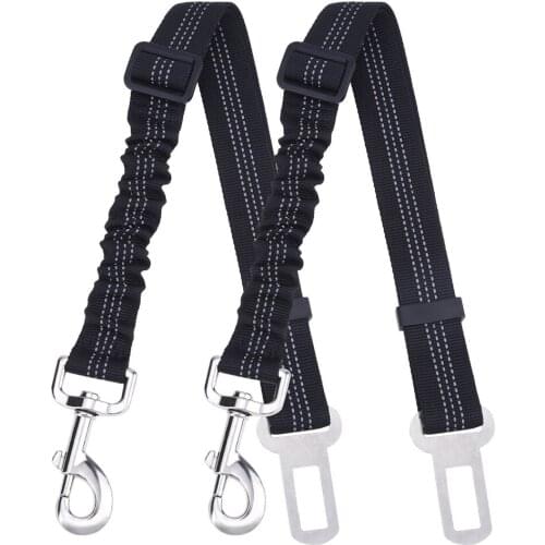 Polyester Car Dog Seat Belt Adjustable Harness Lead Reflective Retractable Pet Safety Leasehes For Small Medium Large Dogs Stuff