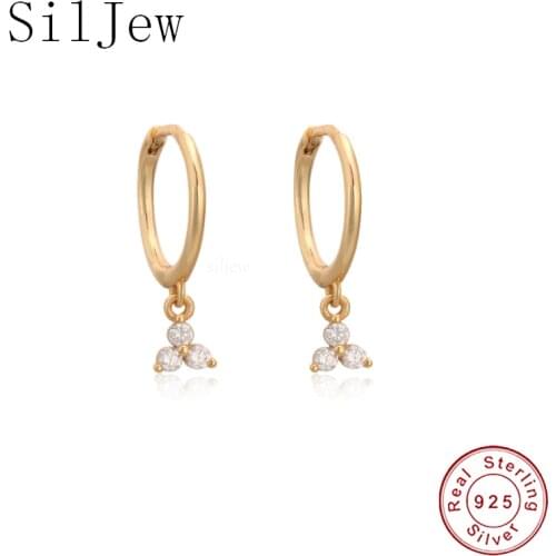 925 Sterling Silver Earring Fashion Zircon Water Droplets Small Drop Earring Ear Ring Ear Cute Wild Simple Trend Female Ear Jewe