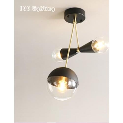Postmodern LED Ceiling Lamp Aisle Kitchen Restaurant Bedroom Ceiling Lights Designer Loft Deco Clear Glass E27 Bulb 110-240V