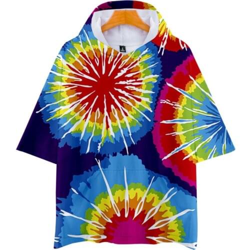 Tie Dye 3d Printed hooded t shirt men/women Colorful Psychedelic hoodies t-shirt fashion harajuku streetwear tshirt tops clothes