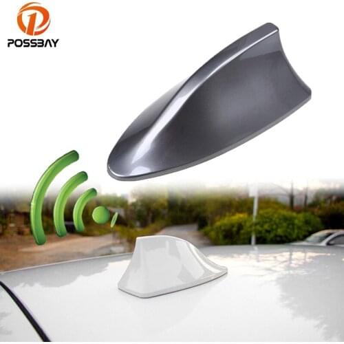 POSSBAY Universal Car FM Signal Radio Antenna Shark Fin Antennas Car Roof Aerials for BMW/Honda/Toyota/Hyundai/VW/Kia/Ford