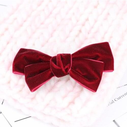 On Sale 1pcs New Velvet Bows Hair Clips Fashion Bowknot Hairclips For Women Girls Hair Accessories Hair Barrettes