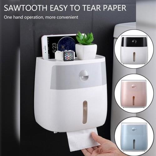 Waterproof Toilet Paper Holder Wall Mount Paper Holder for Toilet Shelf Box Tray Roll Storage Box Organizer WC Roll Paper Holder