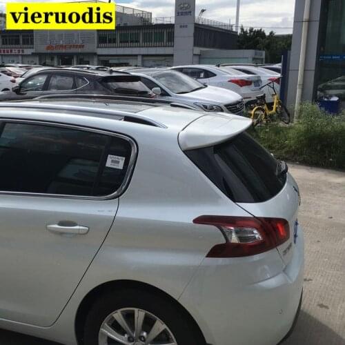 High Quality Abs Plastic Primer Color Car Tail Wing Decoration Rear Trunk Spoiler For Peugeot 308 2014-2015