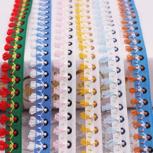 1Yards Silk Tassel Fringe Trim People Shape Lace Trim Embroidered Lace Ribbon Clothing Accessories Lace Materials Lace Applique
