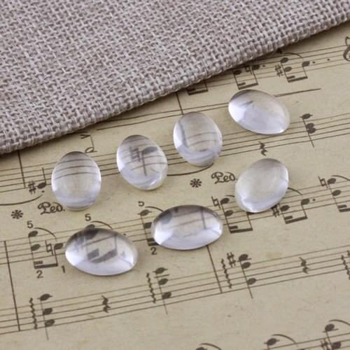 10x14mm Oval High Arc Thickness:5mm Flat Back Clear Glass Cabochon Dome Cameo Jewelry Finding 15pcs/lot (K02942)