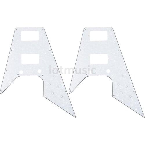 2 Pcs Guitar Pickguard For '67 Reissue Series Electric Guitar Flying V Replacement White Pearl
