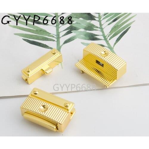 5-20sets 25*37mm K gold Bag lock purse hardware high quality decorative press lock