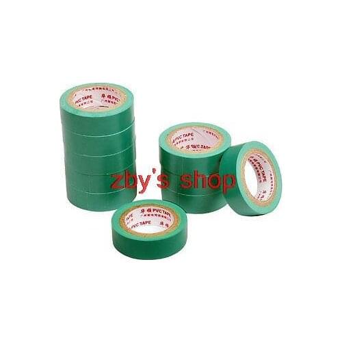 5mm Thickness Green PVC Insulated Adhesive Electrical Tape Roll 10PCS