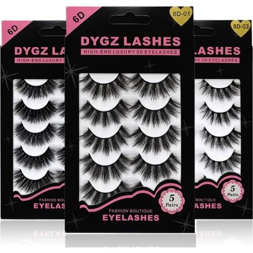 5 Pairs 3D Eyelashes Mink False Eyelashes Handmade Wispy Fluffy Natural Long Lashes Dramatic Makeup Eye Lashes Cilios Mink Tools