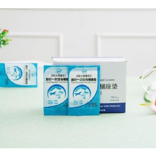 50pcs Disposable Travel Safety PE Plastic Toilet Seat Cover Mat Cushion Mat