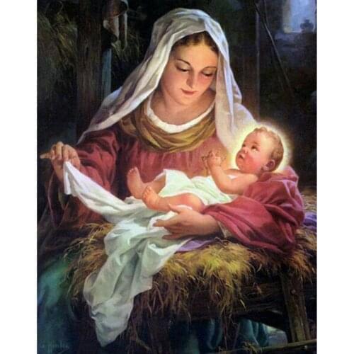 5D DIY Diamond Painting religion Madonna Cross Stitch Diamond Embroidery Mosaic Christmas Diamond Mural Gift Home Decor WG337