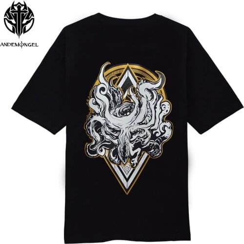 ANDEMONGEL Cthulhu Mythos Azathoth T-Shirt Hip Hop Streetwear Oversize Summer High Street Men Women Unisex Cotton Tees
