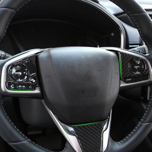 Car Carbon Fiber Steering Wheel Panel Cover Sticker Trim For Honda Civic 10th Gen 2016 2017 2018 2019