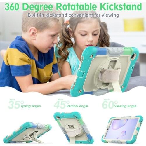 For Samsung Galaxy Tab A 8.4 T307 2020 8.0 T290 10.4 T505 Case Kids Safe Foam Shockproof Shoulder Hand Strap Stand Tablet Cover