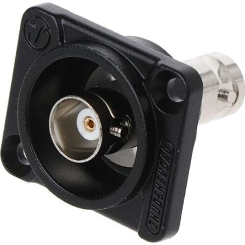 D-Type Double BNC Plug Connector Chassis Panel Mount Adapter Audio Monitoring Parts