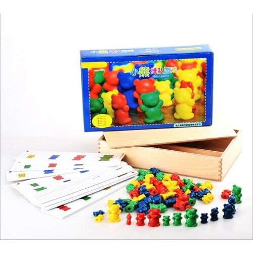 Baby toy children professional early learning educational toys montessori math toy line the bear shapes Matching game color size