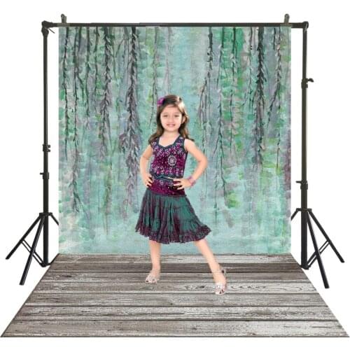 Traditional Studio Backdrop Painting Green Willow Articles Photography Polyester Back Drops Baby Kid Portrait Booth Backgrounds