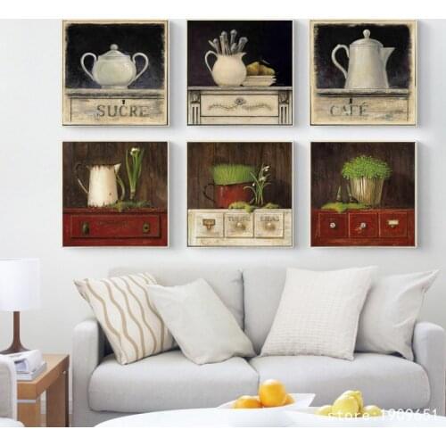 Cotton no frame modern still life container flowers canvas printings oil painting printed on cotton wall art decoration picture