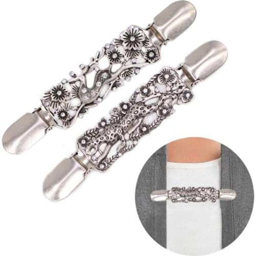 Cardigan Clip Sweater Shawl Clips Keeper Collar Plated Metal Clip Holder Garters Accessories Jewelry Christmas Gift