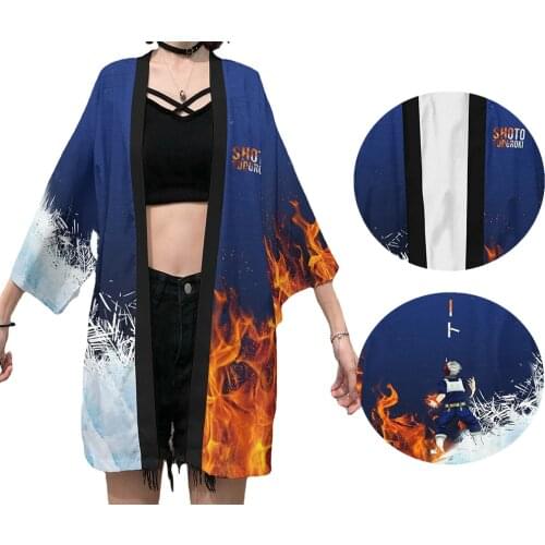 Kimono Anime My Hero Academia Cosplay Cloak Bakugou Katsuki Midoriya Izuku Todoroki Shouto Green Summer Cosplay Costumes Adult