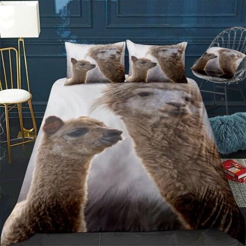 Alpaca On Farm Quilt Cover Pillowcase 3Piece Comforter Bedding Set With Pillow Case Single Double Duvet Cover Home Decora