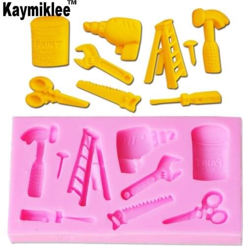 M143 Hardware Tools Saw Hammer Electric Drill Moisturizing Silicone Mold Cake Chocolate Candy Gumpaste Lollipop Crystal Epoxy