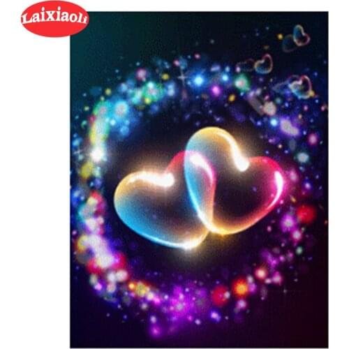 Needlework Diy Diamond Painting Cross Stitch Love heart pattern Diamond Embroidery square round Diamond Mosaic Pictures crafts