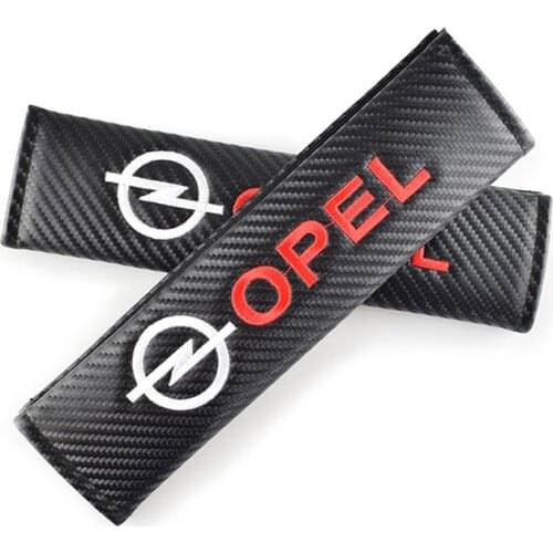 Embroidery Car emblem carbon fiber seat belt cover shoulder pad for opel astra j g insignia corsa d vectra c zafira accessories