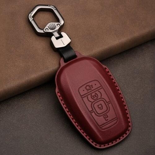 New Cool Key cover Genuine leather key case For lincoln navigator MKZ MKC 2017 car key Case Remote Shell 4button smart key