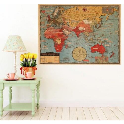 27"x 20" New Design Office World Map Wall Sticker Paper For Home Decoration