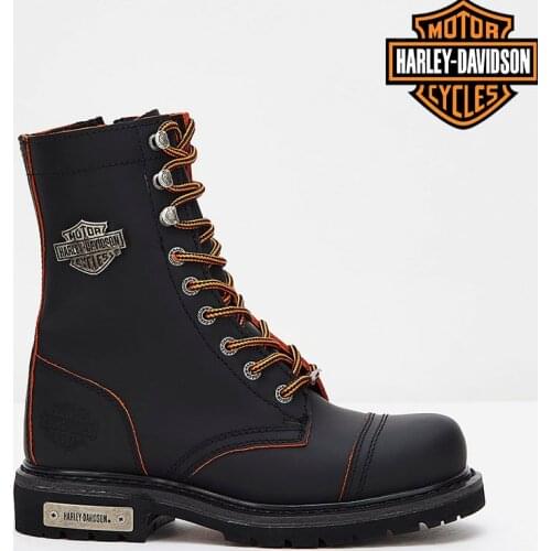 Original Harley Davidson Colmar Genuine Leather Women Black Boots winter thick bottom daily waterproof motorcycle boots