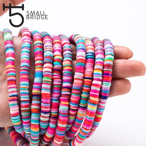 6mm Multicolor Polymer Clay Beads for Jewelry Making Diy Bracelet Accessories for Woman Loose Clay Slices Beads Wholesale C803