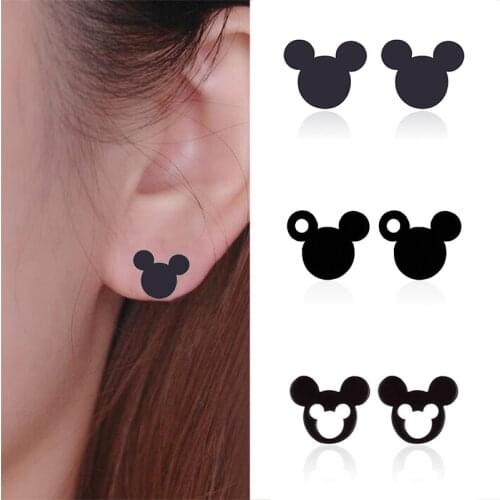 Disney Mickey Mouse Stud Earrings Cute Cartoon Anime Jewelry Girls Travel Party Accessories Fashion High Quality Gifts