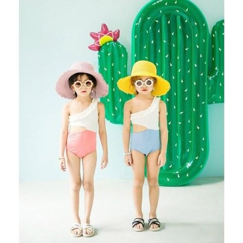 Girls Swimsuit One Piece Swimsuit Bathing Suit Kids Ruffle Style Childrens Swimwear for Girls Bikini-Sets Baby Bath Tub 2-8Y