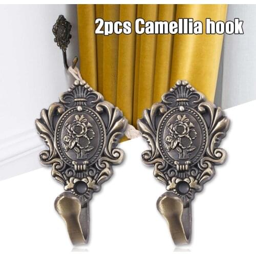 Spot Vintage Style Wall Hanging Coat Hooks Metal Curtain Tieback Holders Decorative Curtain Tiebacks Hooks 2Pcs Hogard