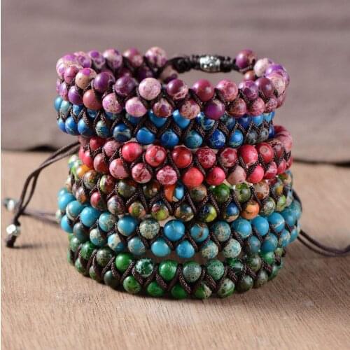 Unique Natural Stone Knotted Bracelets Handmade Bohemia String Braided Bracelet Fashion Jewelry Dropshipping