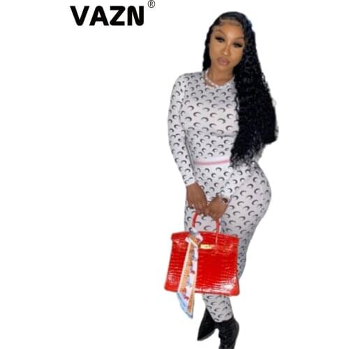 VAZN 2020 Autumn High Quality Plus Size Young Fancy Casual Free Tracksuits Full Sleeve Group Long Pants Slim Women 2 Piece Set