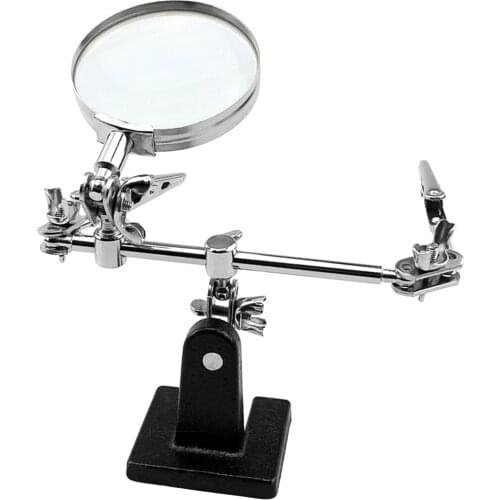 Helping 3rd Hand Soldering Iron Hobby Tool Vise Clamp Magnifying Glass Electricians Tool