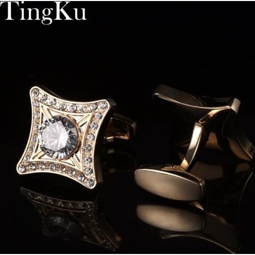 Cufflinks High Quality for Luxury Mens Black Cuff Brand Men Wedding Cuff Links Buttonns Set Rose Gold Gift for Grooms Man Polska