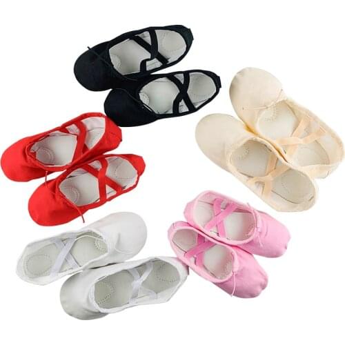 A02d 2019 Colors Canvas Soft Ballet Shoes Dance Shoes Yoga Sneakers Women White Black Canvas Ballet Dance Shoes Girls Children