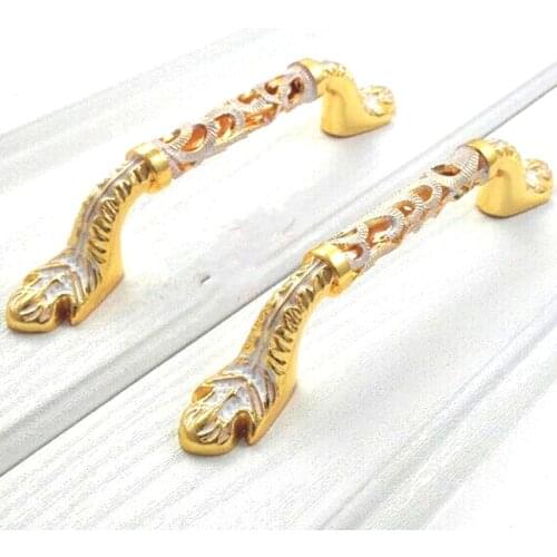 128mm gold kitchen cabinet wardrobe door handles white dresser cupboard pull 5" moderrn fashion furniture hardware handles